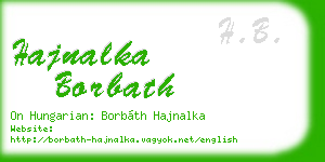 hajnalka borbath business card